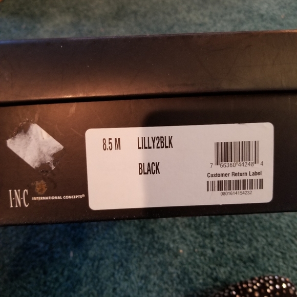 INC Lilly2Blk Sparkly Gemstone Heels - Picture 10 of 10